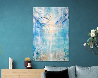 ORIGINAL ABSTRACT PAINTING 'Beyond Blue' | Canvas Painting | Seascape Painting | Blue Painting