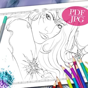 HALLOWEEN COLORING PAGE  &#39;Spider Totem&#39; - Halloween Coloring Page for Adults | Fantasy Coloring Page | Spider Coloring Page | pdf
