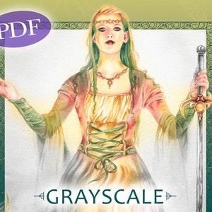 Spirit & Fantasy Grayscale Coloring Book - Fairies, Angels, Mermaids, Butterflies, Fantasy Grayscale Pages, Coloring Book for Adults, pdf