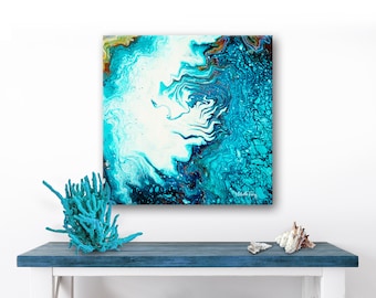 ORIGINAL ABSTRACT PAINTING "Self Beneath The Surface" | Canvas Painting | Acrylic Abstract Painting | Abstract Wall Art | Fluid Art