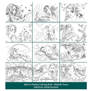 Spirit & Fantasy Coloring Book Coloring Book for Adults Fairy Coloring Pages Mermaid Coloring Pages Butterfly Coloring Pages PDF image 4