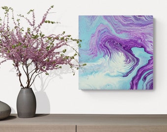 ORIGINAL ABSTRACT PAINTING "Dreamy Destiny Visions" | Purple Canvas Painting | Acrylic Abstract Painting | Abstract Wall Art | Fluid Art