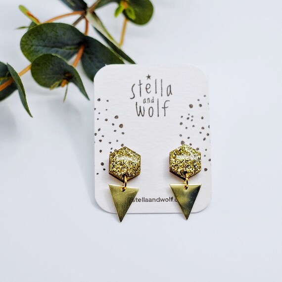 Glitter Geometric Earrings