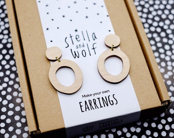 Paint your own earrings kit, make your own jewellery, DIY earrings, creative craft gifts, jewellery lover, teenage girl gift