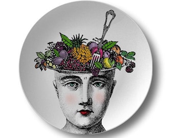 Fruit Art Dinner Plate,durable indoor/outdoor dinnerware,face art dishes,microwave oven safe,custom dinnerware #713