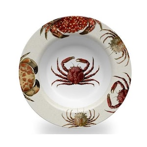 Crab Bowl, Coastal Dinnerware, Ocean Themed Cereal Bowl, Indoor/Outdoor Bowls, Crustaceans Dinnerware, Nautical Dishes, Boating Dishes #913b