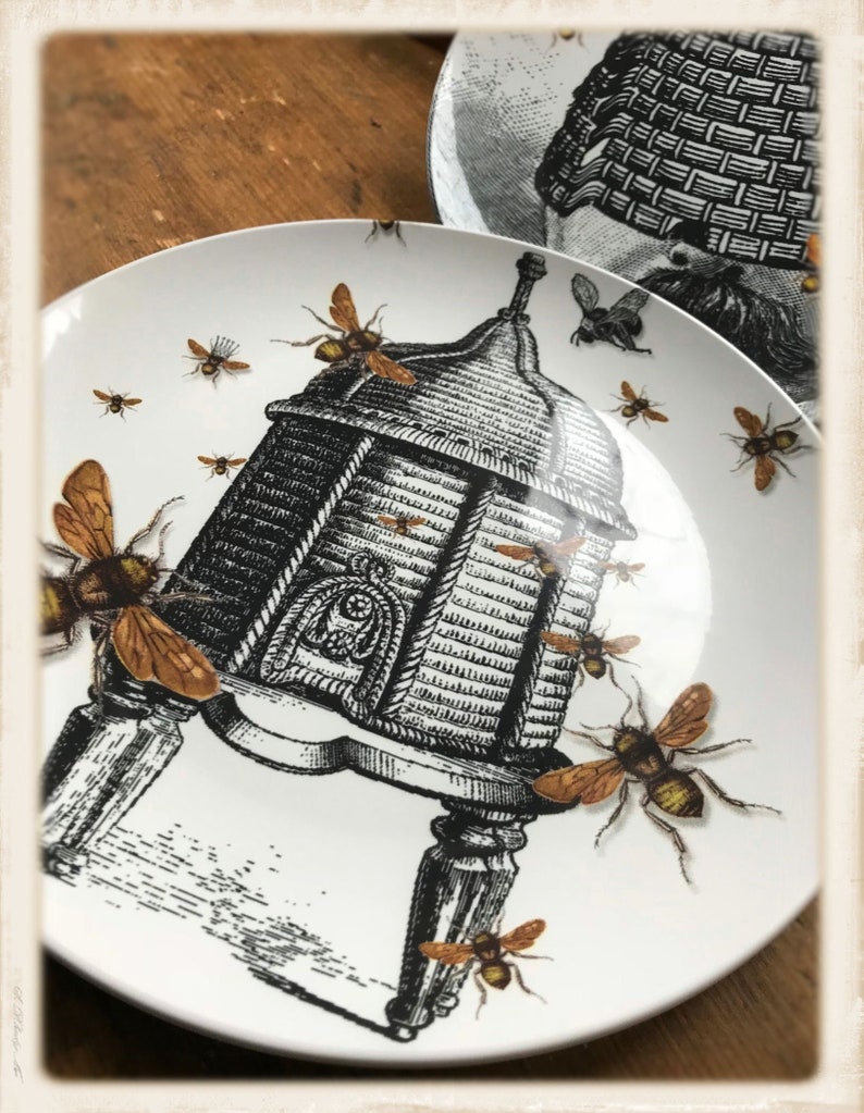 Bee Art Platesqueen bee platesThermoSāf® Platequirky Etsy
