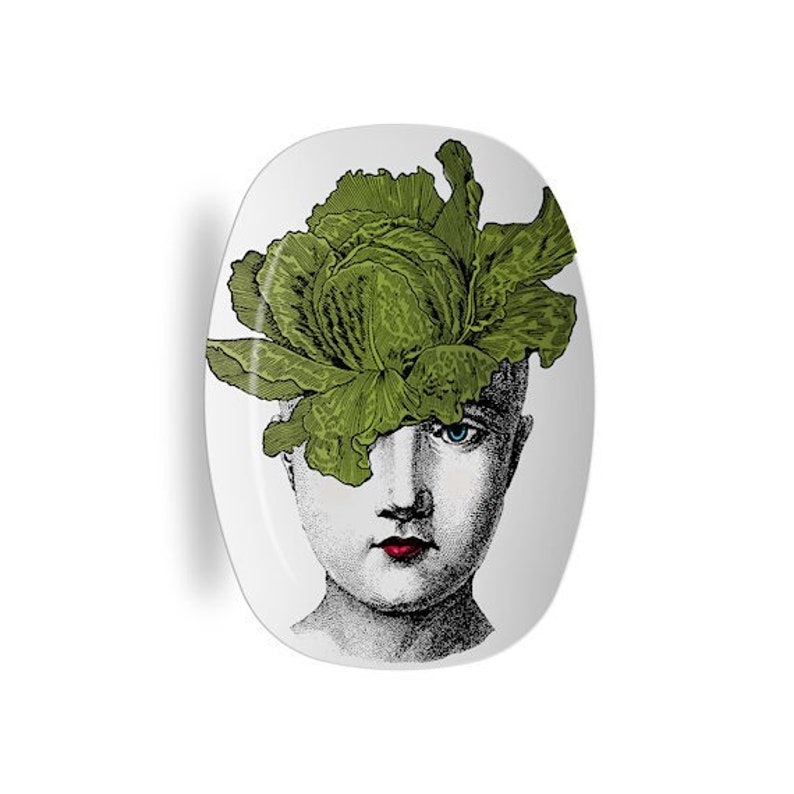 Lettuce Lady Serving Platter,vegetable art tray,durable indoor/outdoor tableware, serveware,entertaining,Mother's day gift 10029 image 1