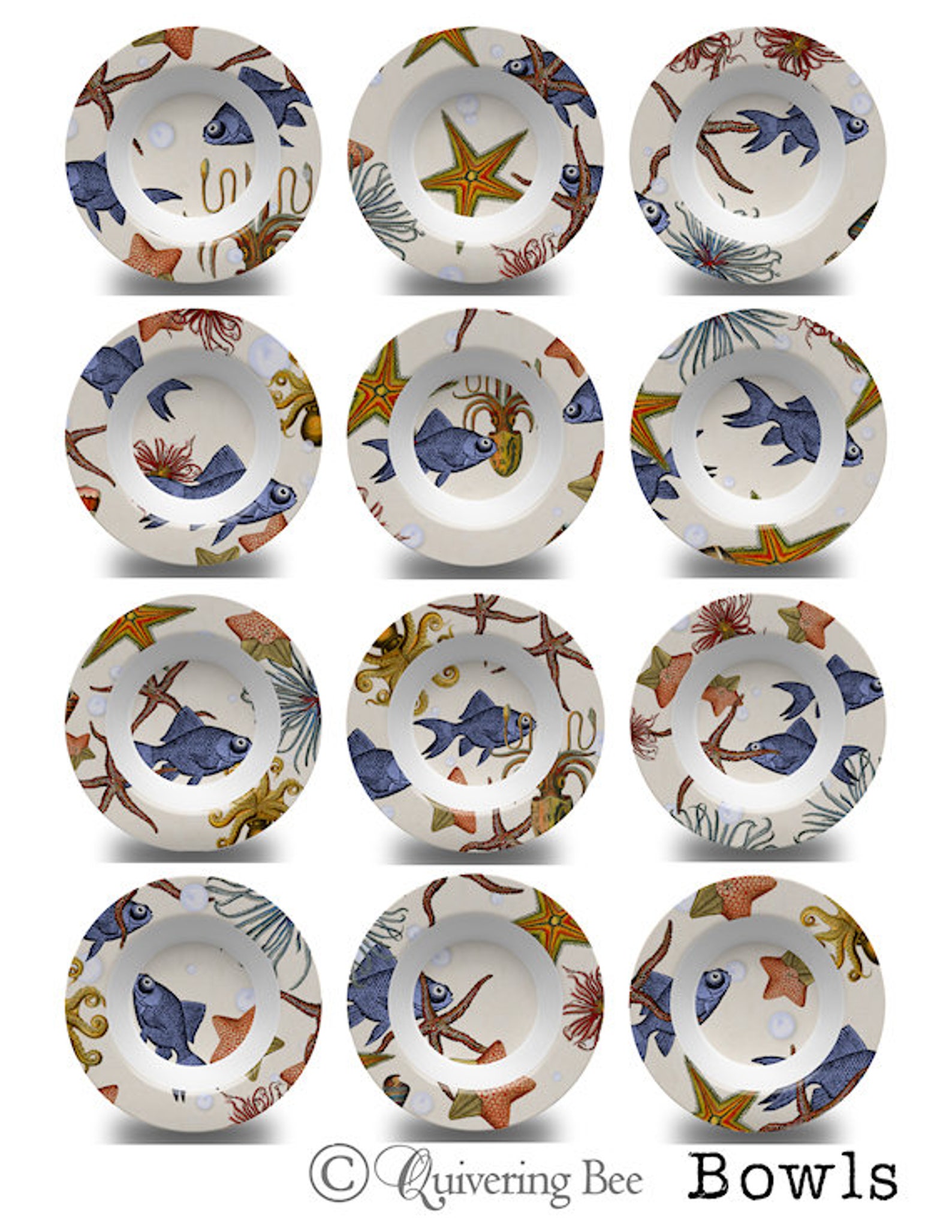 Nautical Serving Platterscoastal Dinnerwaresea Life Serving Etsy