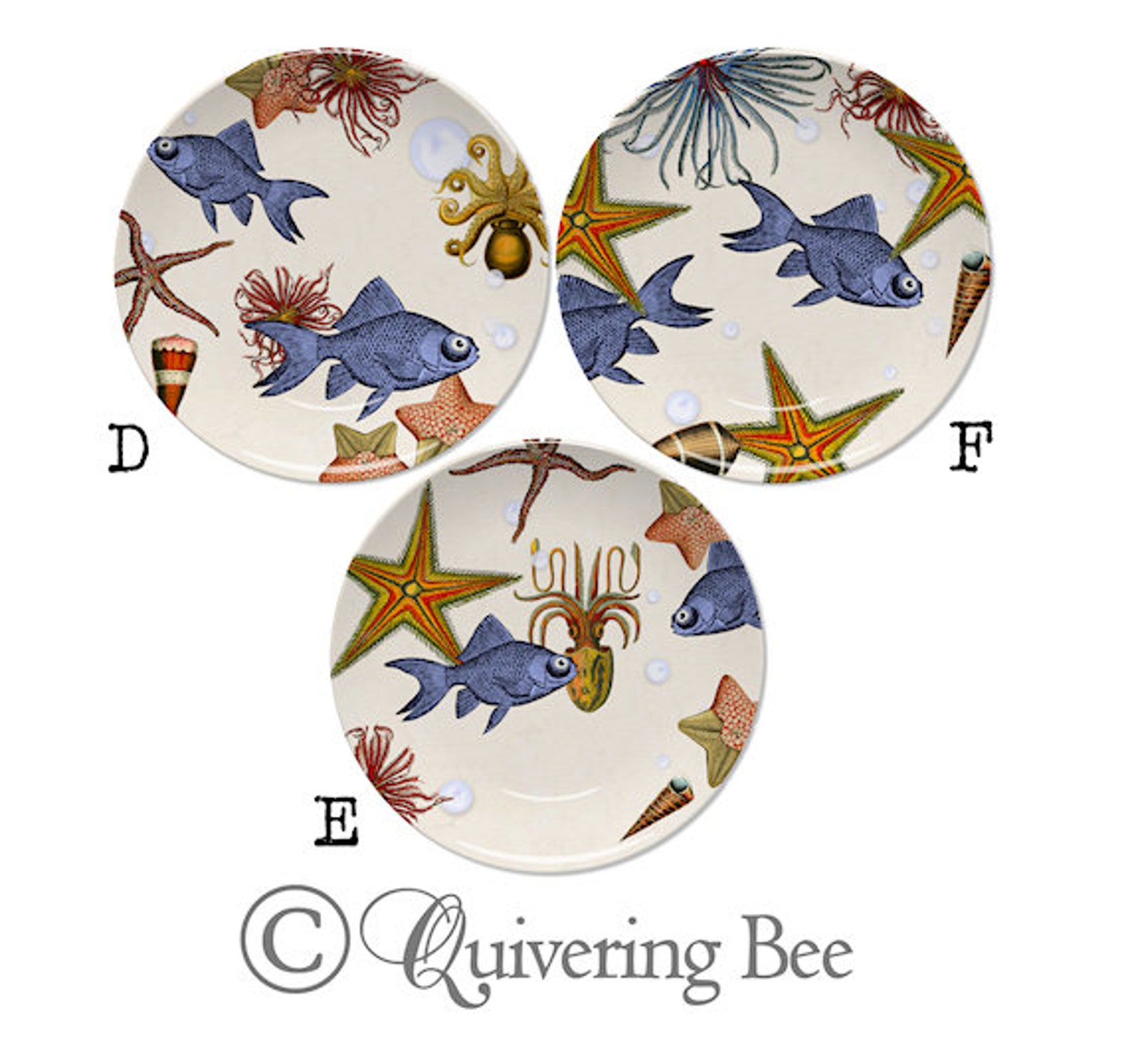 Nautical Serving Platterscoastal Dinnerwaresea Life Serving Etsy