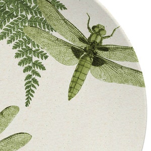 Dragonfly & Fern Dinner Plate,woodland dinnerware,vintage botanical dishes,durable indoor/outdoor plate 982 image 7