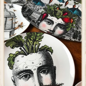 Carrot Art Dinner Plate,vegetable art plate,durable indoor/outdoor plates, Decoware™ dinnerware,10 inch plates,face art dishes 107 immagine 5