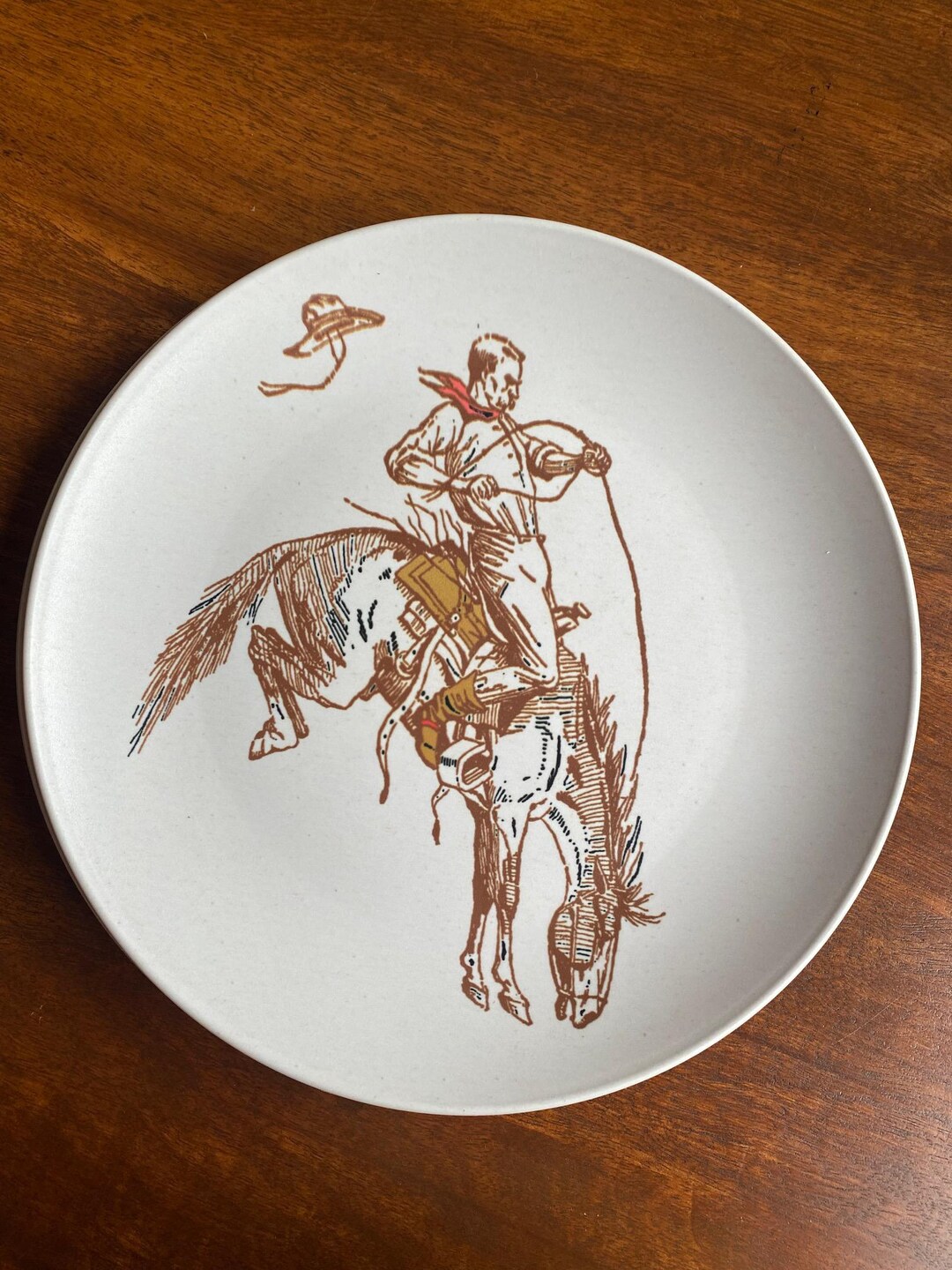 Rodeo Cowboy Dinner Plate: Rustic Western Ranch Dinnerware, Made in the ...