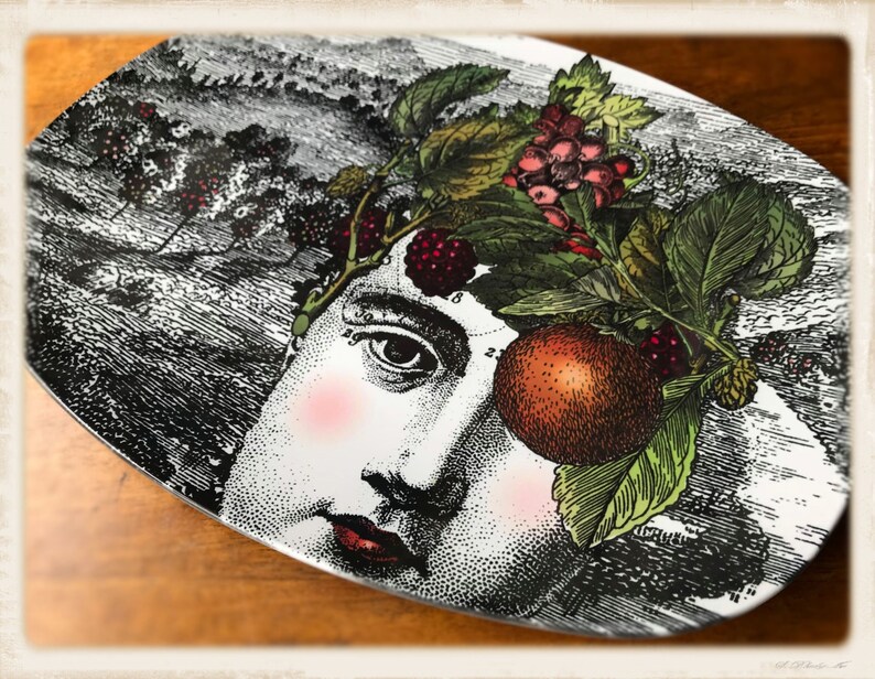 Lettuce Lady Serving Platter,vegetable art tray,durable indoor/outdoor tableware, serveware,entertaining,Mother's day gift 10029 image 6