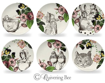 Alice in Wonderland Dinner Plate,Decoware™ dinnerware,tea party dishes,mad tea party dishes,microwave safe plates #959