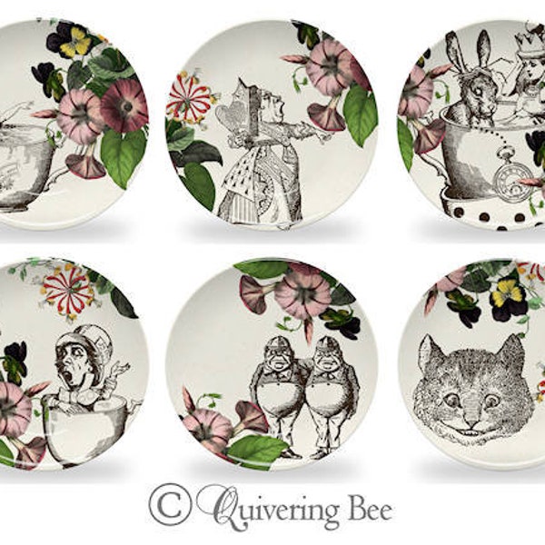 Alice in Wonderland Dinner Plate,Decoware™ dinnerware,tea party dishes,mad tea party dishes,microwave safe plates #959