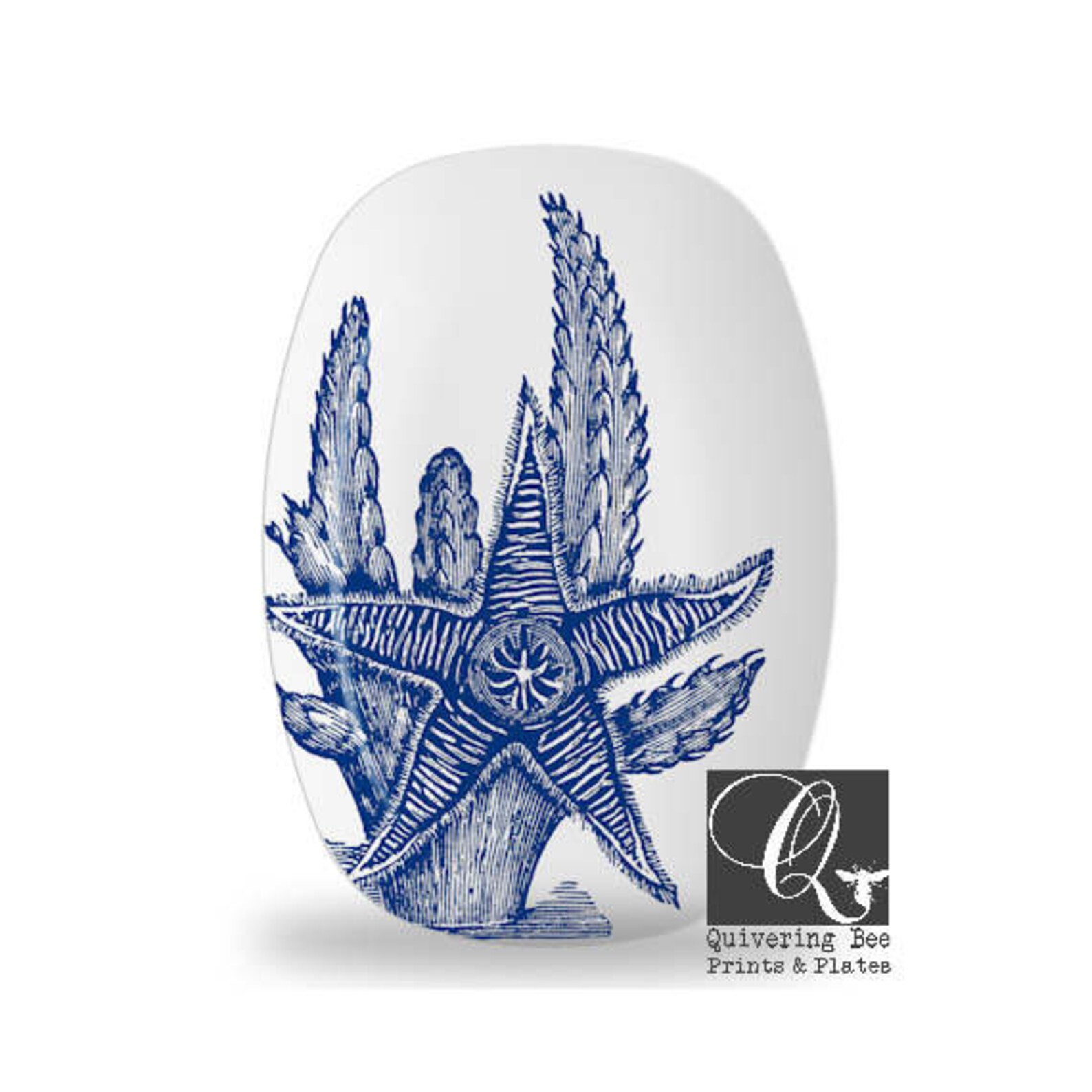 Blaue und weiße nautische Schalen blaue Seestern Schale | Etsy