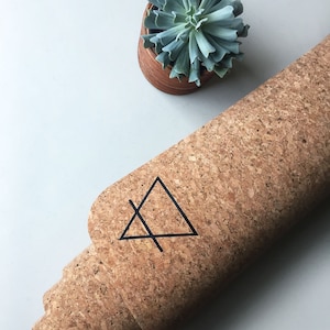 Non-Slip Cork Yoga Mat - minimal earth design | great for all yoga + hot yoga, meditation, pilates | all natural + sustainably sourced