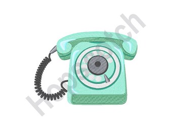 Rotary Dial Telephone - Machine Embroidery Design, Telephone, Phone