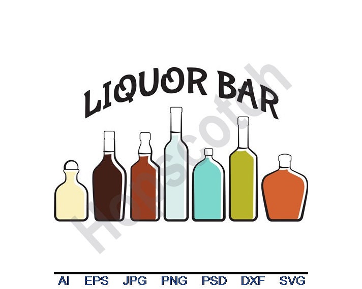 Liquor Bottles Svg Dxf Eps Png Jpg Vector Art Clipart | Etsy