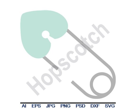 Diaper Pin Svg Dxf Eps Png Jpg Vector Art Clipart Cut | Etsy