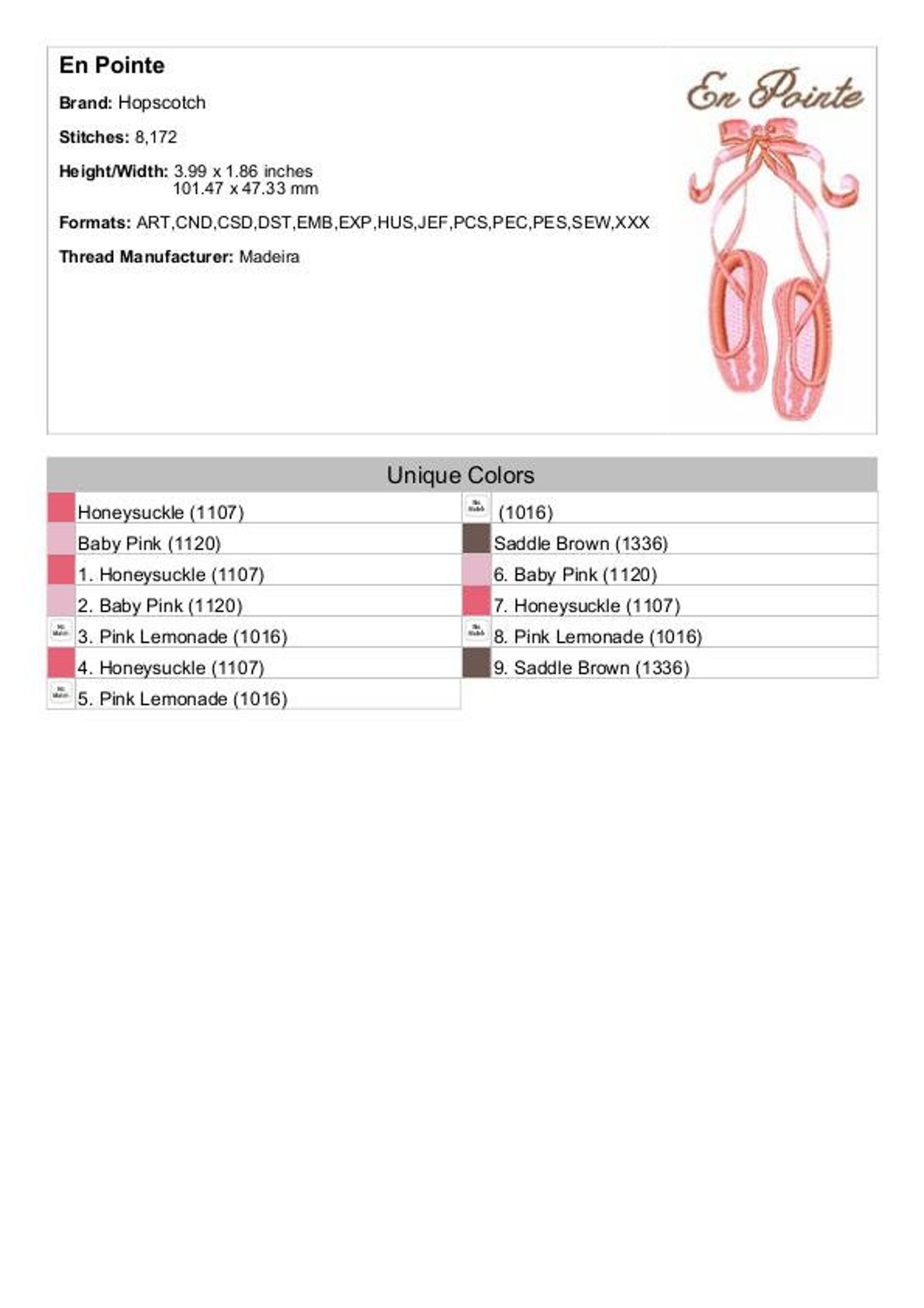 ballet shoes - en pointe - machine embroidery, embroidery designs, embroidery patterns, embroidery files