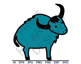 Yak - Svg, Dxf, Eps, Png, Jpg, Vector Art, Clipart, Cut File