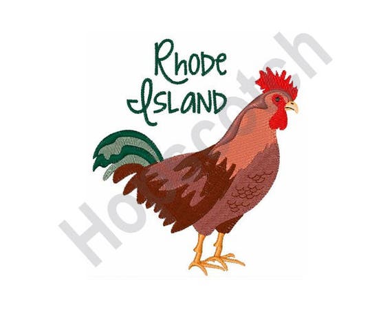 rhode island red chicken state bird machine embroidery etsy