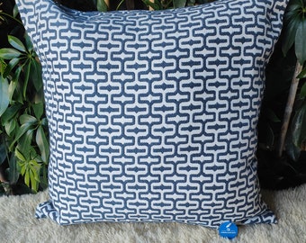 Blue geometric cushion cover, Throw cushion cover, Scatter cushion cover, Throw pillow cover, Decorative pillow cover