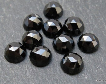 Black Onyx Rose Cut Round Cabochon Gemstone Black Onyx Round rose cut Cabochon gemstone 50 pieces 4mm Black Onyx RoseCut Round Gemstones