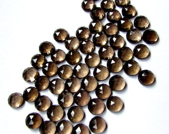 10 AAA Smoky Rosecut Gemstones: Round Cabochon, 2mm-8mm