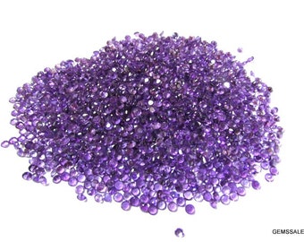 Pietra preziosa di ametista viola AAA: rotonda sfaccettata da 3 mm, 10 pezzi