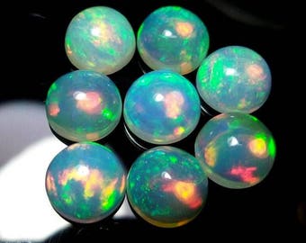 10 pcs Lot 6mm ETHIOPIAN OPAL Cabochon Round Gemstone AAA Natural Ethiopian opal round cabochon loose gemstone - 6mm Opal Cabochon Round