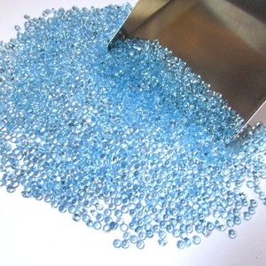 10 Piece 2mm Swiss Blue Topaz Faceted Round Loose Gemstone, Swiss Blue Topaz Round Faceted Gemstone, Blue Topaz Faceted Loose Gemstone