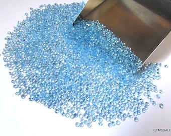 10 piedras preciosas sueltas redondas facetadas de topacio azul suizo AAA de 2 mm