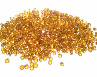 10 AAA Citrine Gemstones: 3mm Faceted Round Cut