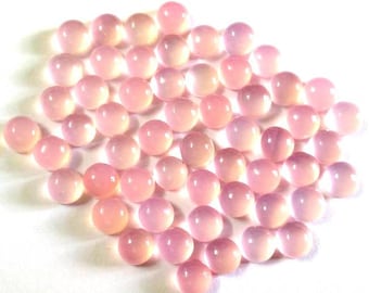 10 pezzi di cabochon di calcedonio rosa: pietre preziose rotonde da 4 mm