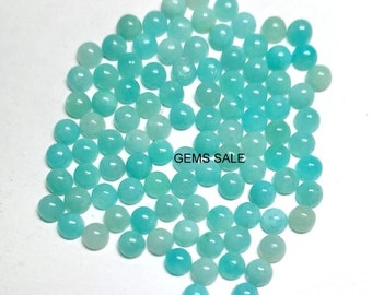10pc AAA 4mm Amazonite Cabochon, Greenish Blue Round Gemstone