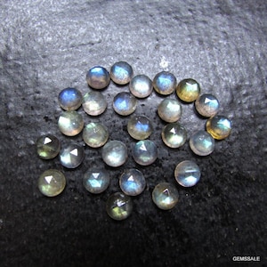10 Pieces 5mm Labradorite Round RoseCut Gemstone, Labradorite RoseCut Round Cabochon Gemstone, Labradorite Rosecut Flat Cabochon Gemstone