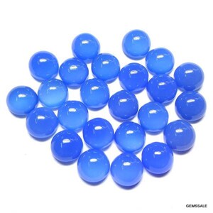 10 pieces 8mm Deep Blue chalcedony Cabochon Round Gemstone, Deep Blue chalcedony Round cabochon gemstone, Chalcedony round cabochon gemstone