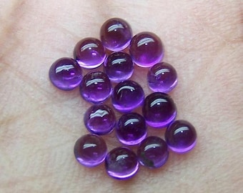 10 piece 5mm Amethyst Cabochon Round Loose Gemstone 100% Natural Cabochon Amethyst Round Gemstone Cabochon Amethyst, Round Cabochon Gemstone