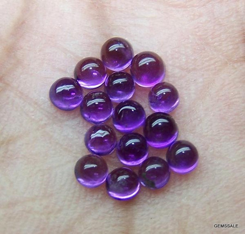 10 piece 5mm Amethyst Cabochon Round Loose Gemstone 100% Natural Cabochon Amethyst Round Gemstone Cabochon Amethyst, Round Cabochon Gemstone