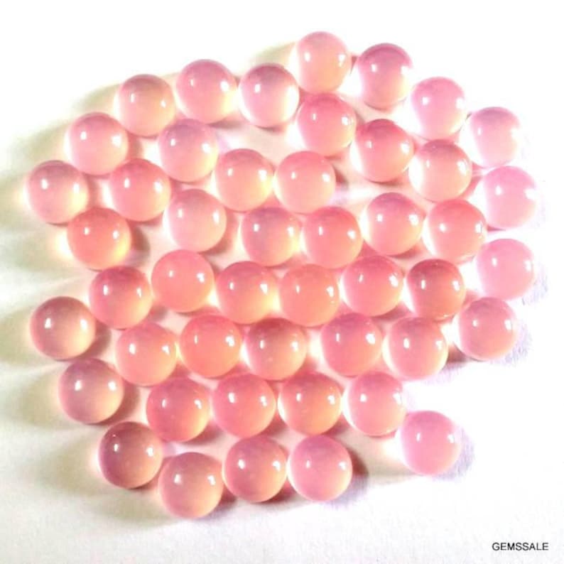 pink chalcedony cabochon Gemstone 10 Pieces 8mm Pink Chalcedony Cabochon Round Gemstone Pink Chalcedony Round Cabochon Gemstone