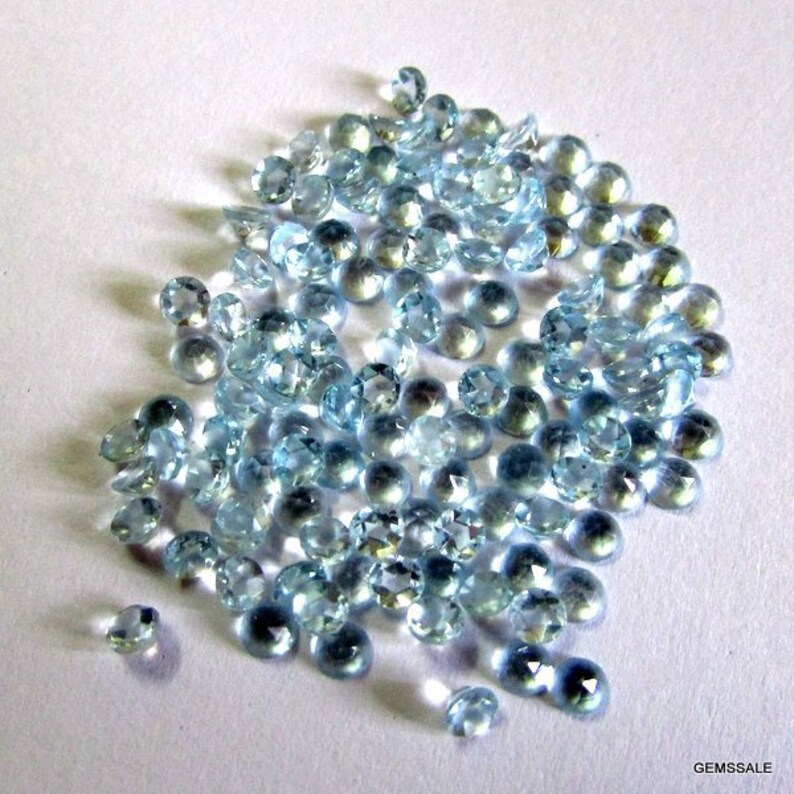 10 pieces 3mm Sky Blue Topaz Rosecut Round Gemstone, Sky Blue Topaz Round Rosecut Gemstone, Blue Topaz Rose cut Round Cabochon Gemstone image 2