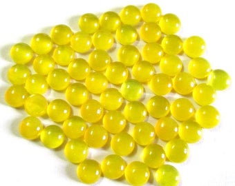 10 Pieces Lot 6mm Yellow Chalcedony Cabochon Round Gemstone, 6mm YELLOW CHALCEDONY Round Cabochon Gemstone, Smooth cabochon Round Gemstone