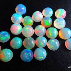 25 pcs Lot 4mm ETHIOPIAN OPAL Round Cabochon gemstone AAA Natural Ethiopian welo opal round cabochon loose gemstone - calibrated size opals