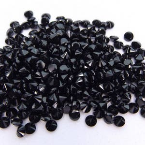 50 pieces 1mm Black Spinel Faceted Round Loose Gemstone, Black Spinel Round Faceted Loose Gemstone, Black Spinel Faceted Gemstone image 2