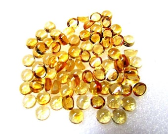 25 AAA Golden Citrine 5mm Round Cabochons