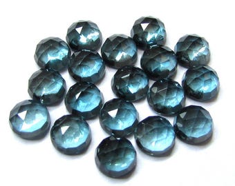 5 mm London Blautopas Cabochon: Edelstein im Rosenschliff