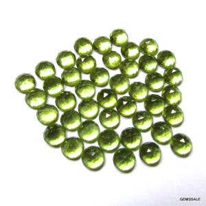 25 pieces 3mm Peridot Round Rose Cut Cabochon gemstone, AAA Quality 100% Natural 3mm peridot rose faceted cabochon calibrated gems image 3